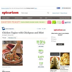 Chicken Tagine with Chickpeas and Mint Recipe at Epicurious