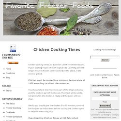 Chicken Cooking Times