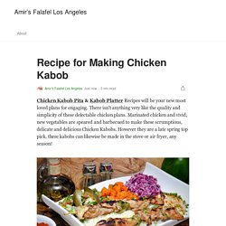 Recipe for Making Chicken Kabob. Chicken Kabob Pita & Kabob Platter…