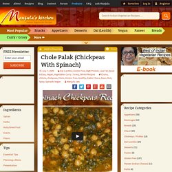 Chole Palak (Chickpeas With Spinach)