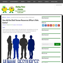 How did the Chief Human Resources Officer’s Role Evolve?