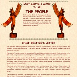 CHIEF SEATTLE'S LETTER
