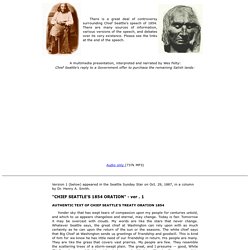 Chief Seattle's Speech of 1854 - Version 1