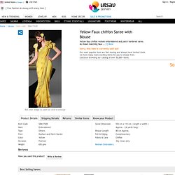 Yellow Faux chiffon Saree with Blouse Online Shopping: SBM1742B