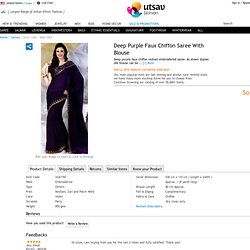 Deep Purple Faux Chiffon Saree With Blouse Online Shopping: SGA1787