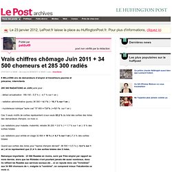 Vrais chiffres chômage Juin 2011 + 34 500 chomeurs et 285 300 radiés - patdu49 sur LePost.fr (19:09)