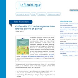 Chiffres clés 2017 de l'enseignement des langues à l'école en Europe