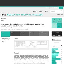 PLOS 04/03/21 Measuring the global burden of chikungunya and Zika viruses: A systematic review