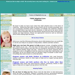 Child Adoption Laws California