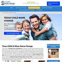 Child Name Change Texas - Minor's Last Name Change