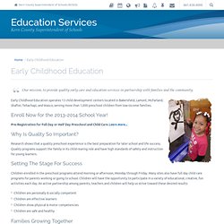 Early Childhood Education Services