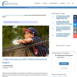 Website: Childhood Neglect Symptoms