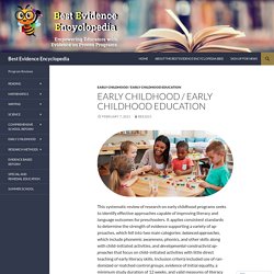 Early Childhood / Early Childhood Education