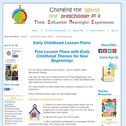 Early Childhood Lesson Plans for New Beginnings