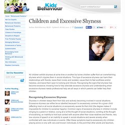 Children and Excessive Shyness - Kids Behaviour