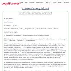 Children Custody Affidavit
