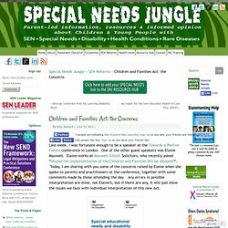 Children and Families Act: the Concerns - Special Needs Jungle