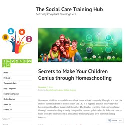 Secrets to Make Your Children Genius through Homeschooling – The Social Care Training Hub
