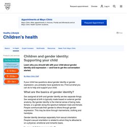 Children and gender identity: Supporting your child