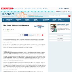 How Young Children Learn Language