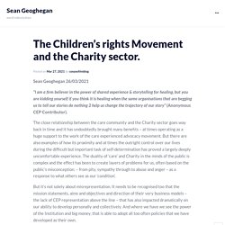 The Children’s rights Movement and the Charity sector. – Sean Geoghegan