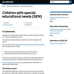 Children with special educational needs