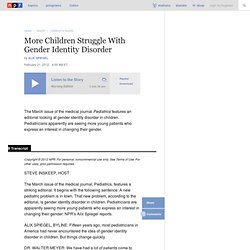 Children Struggle With Gender Identity