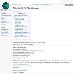 CrisisCommons Wiki Chile/2010 2 27 EQ