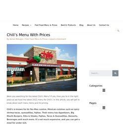 Chili's Menu Prices 2020