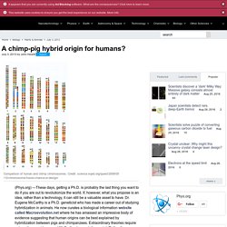 1st Phys.org Article : A chimp-pig hybrid origin for humans?