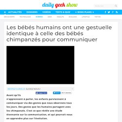 Les bébés humains ont une gestuelle identique à celle des bébés chimpanzés pour communiquer