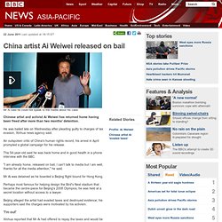 China artist Ai Weiwei released on bail