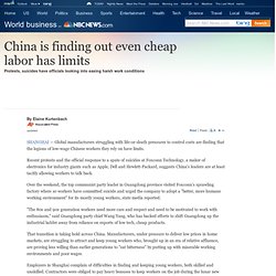 China finding out even cheap labor has limits - World business-