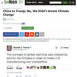 China to Trump: No, We Didn’t Invent Climate Change