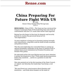 China Preparing For Future Fight With US