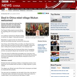 Deal in China rebel village Wukan welcomed