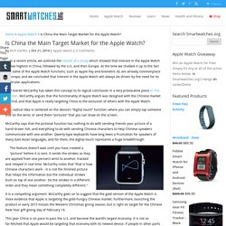 Is China The Main Target Market For The Apple Watch?