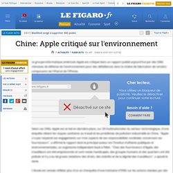 Chine: Apple critiqué sur l'environnement