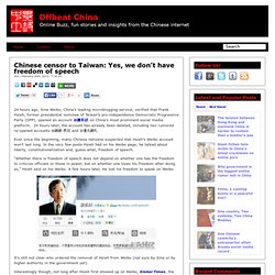 China censors Taiwan Leader