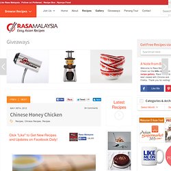 Chinese Honey Chicken Recipe