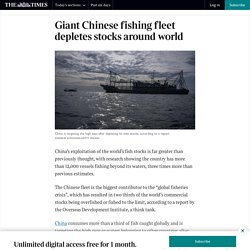 Giant Chinese fishing fleet depletes stocks around world