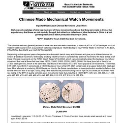 Chinese Made Mechanical Watch Movements