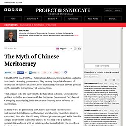 "The Myth of Chinese Meritocracy" by Minxin Pei