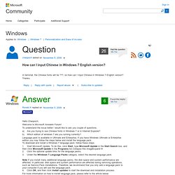How can I input Chinese in Windows 7 English version?