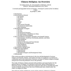 Chinese Religions: An Overview