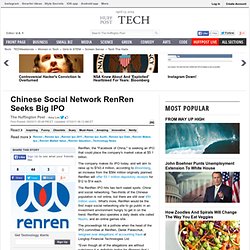 Chinese Social Network RenRen Seeks Big IPO