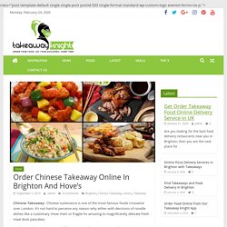 Order Chinese Takeaway Online In Brighton And Hove’S