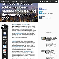 China punishes Wikipedia editor for Jimmy Wales' comments