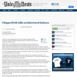 Chipperfield talks architectural balance