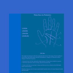 Chiromancy online.com - Main lines in Palmistry